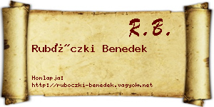 Rubóczki Benedek névjegykártya
